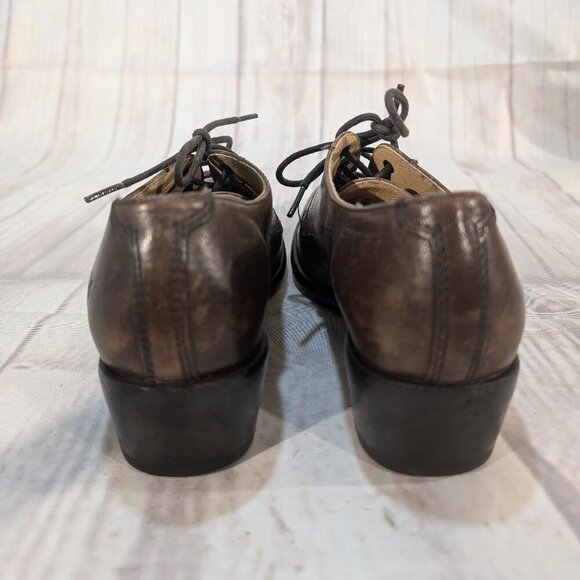 Frye Brown Leather Lace-Up Oxford Shoes Women Sz 7B - Picture 2 of 11